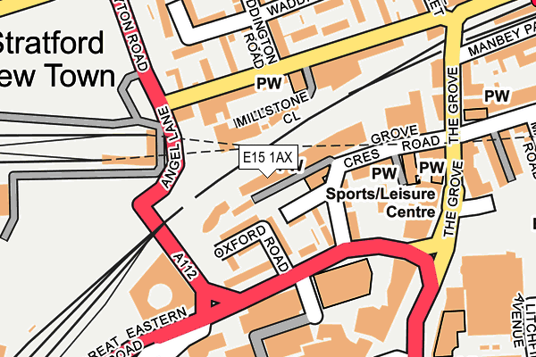 E15 1AX map - OS OpenMap – Local (Ordnance Survey)