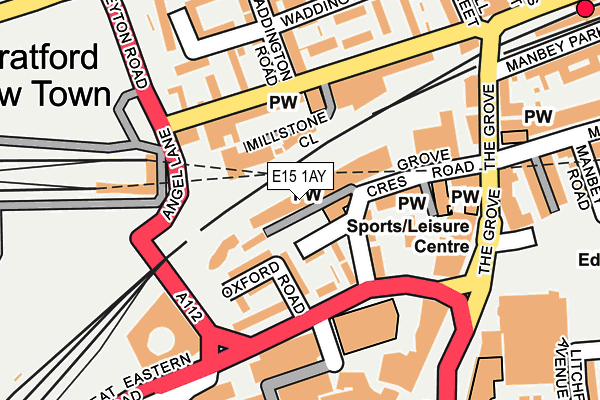 E15 1AY map - OS OpenMap – Local (Ordnance Survey)