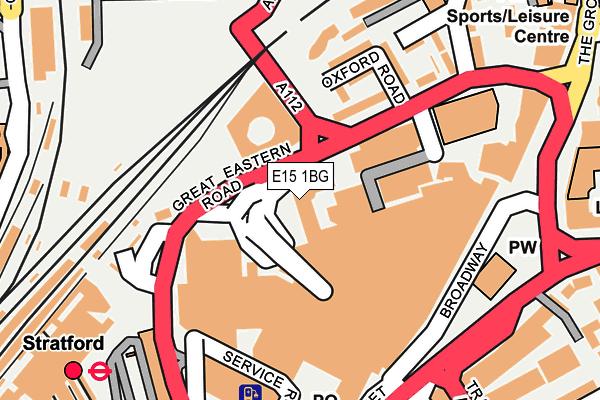 E15 1BG map - OS OpenMap – Local (Ordnance Survey)