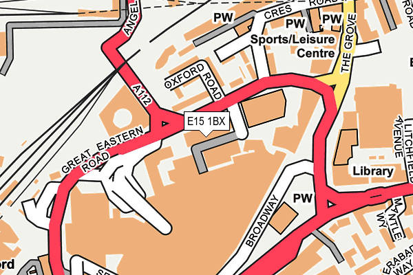 E15 1BX map - OS OpenMap – Local (Ordnance Survey)
