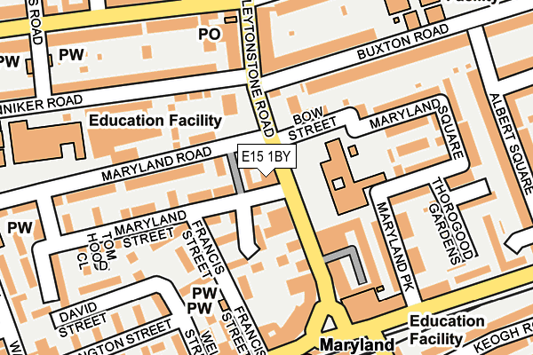 E15 1BY map - OS OpenMap – Local (Ordnance Survey)