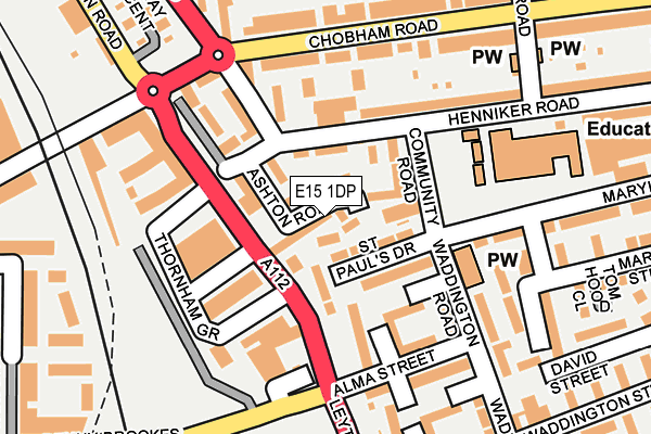 E15 1DP map - OS OpenMap – Local (Ordnance Survey)