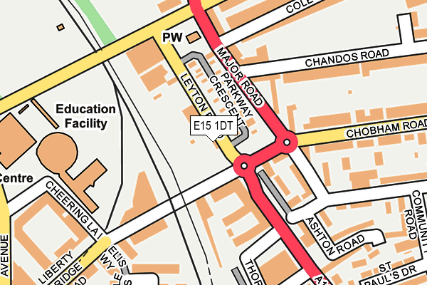 E15 1DT map - OS OpenMap – Local (Ordnance Survey)