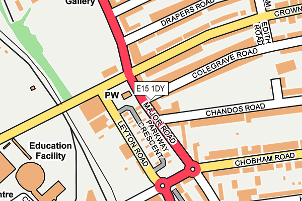 E15 1DY map - OS OpenMap – Local (Ordnance Survey)