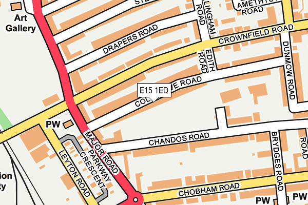 E15 1ED map - OS OpenMap – Local (Ordnance Survey)