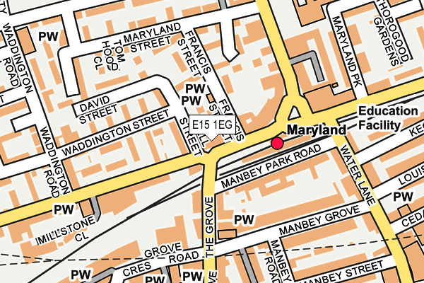 E15 1EG map - OS OpenMap – Local (Ordnance Survey)