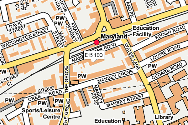 E15 1EQ map - OS OpenMap – Local (Ordnance Survey)