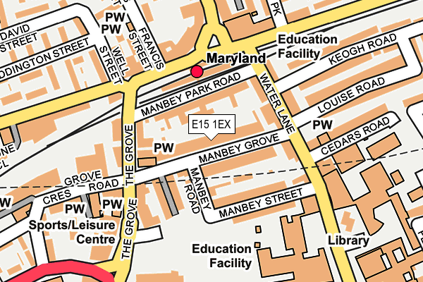 E15 1EX map - OS OpenMap – Local (Ordnance Survey)