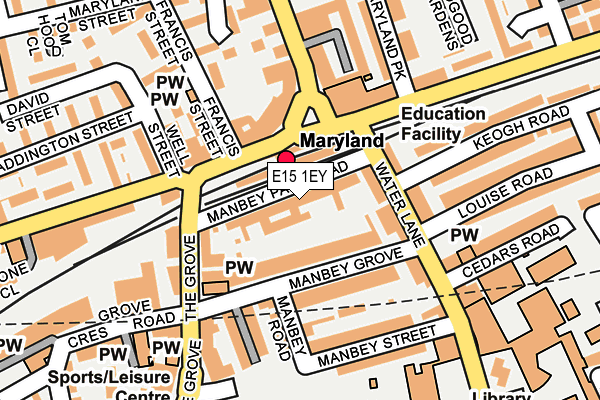 E15 1EY map - OS OpenMap – Local (Ordnance Survey)
