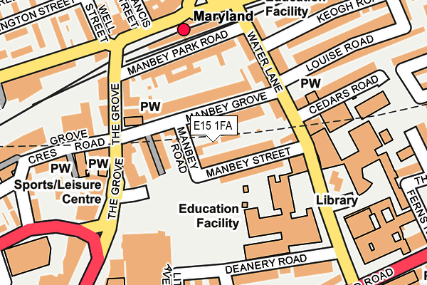 E15 1FA map - OS OpenMap – Local (Ordnance Survey)