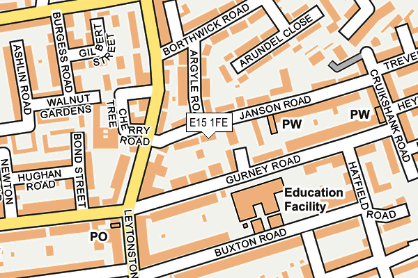 E15 1FE map - OS OpenMap – Local (Ordnance Survey)