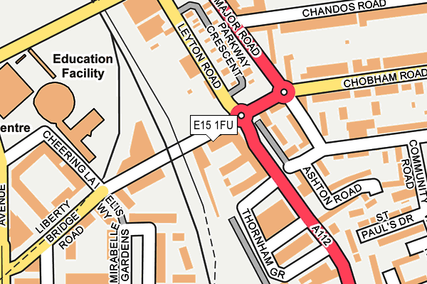 E15 1FU map - OS OpenMap – Local (Ordnance Survey)