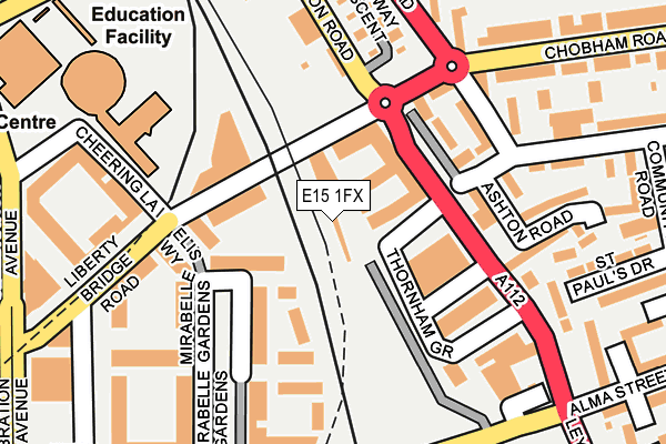 E15 1FX map - OS OpenMap – Local (Ordnance Survey)