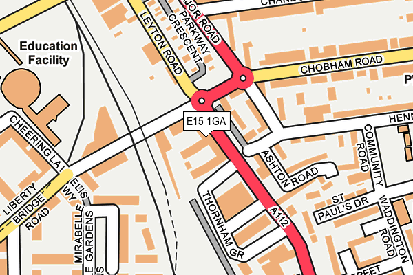 E15 1GA map - OS OpenMap – Local (Ordnance Survey)