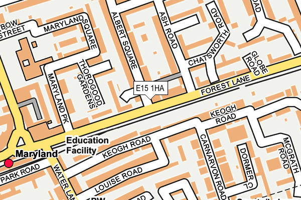 E15 1HA map - OS OpenMap – Local (Ordnance Survey)