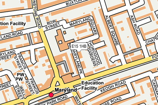 E15 1HB map - OS OpenMap – Local (Ordnance Survey)