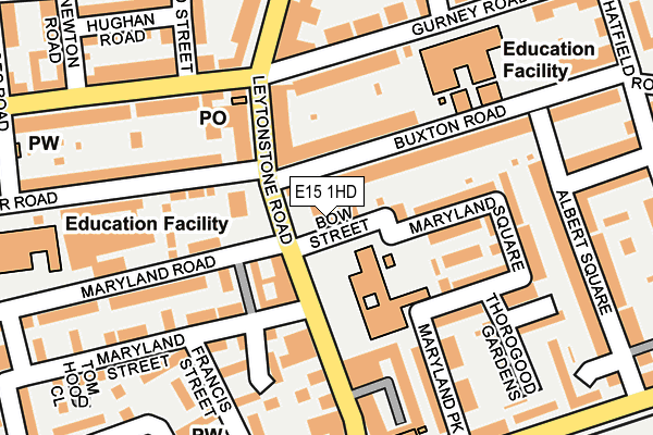 E15 1HD map - OS OpenMap – Local (Ordnance Survey)