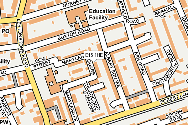 E15 1HE map - OS OpenMap – Local (Ordnance Survey)