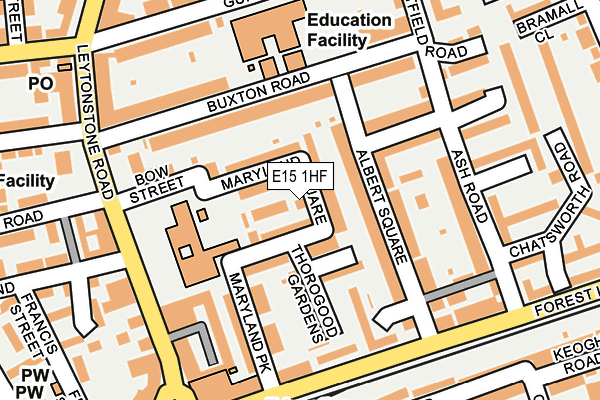 E15 1HF map - OS OpenMap – Local (Ordnance Survey)