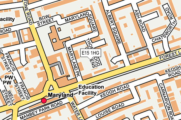 E15 1HG map - OS OpenMap – Local (Ordnance Survey)