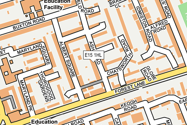 E15 1HL map - OS OpenMap – Local (Ordnance Survey)