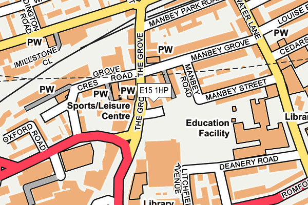 E15 1HP map - OS OpenMap – Local (Ordnance Survey)