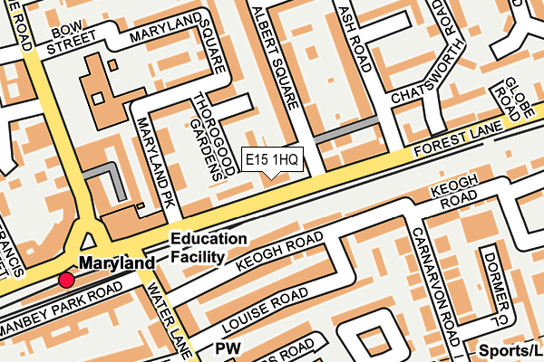 E15 1HQ map - OS OpenMap – Local (Ordnance Survey)
