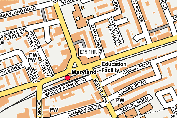 E15 1HR map - OS OpenMap – Local (Ordnance Survey)