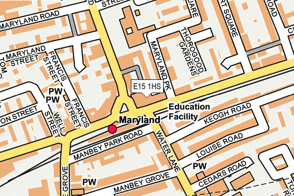 E15 1HS map - OS OpenMap – Local (Ordnance Survey)