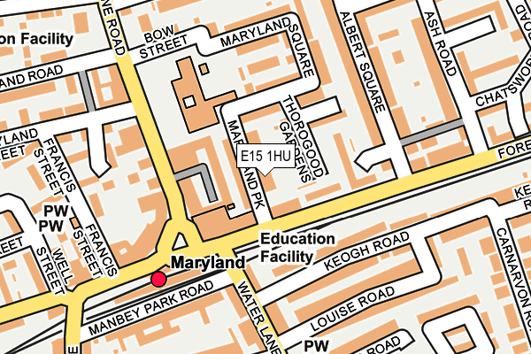 E15 1HU map - OS OpenMap – Local (Ordnance Survey)