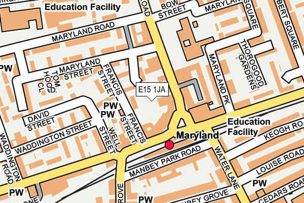 E15 1JA map - OS OpenMap – Local (Ordnance Survey)