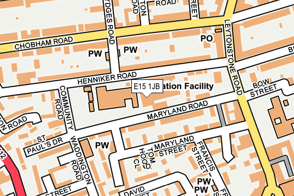E15 1JB map - OS OpenMap – Local (Ordnance Survey)