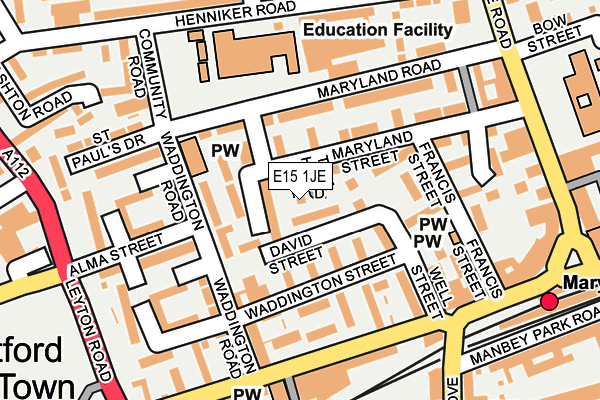 E15 1JE map - OS OpenMap – Local (Ordnance Survey)