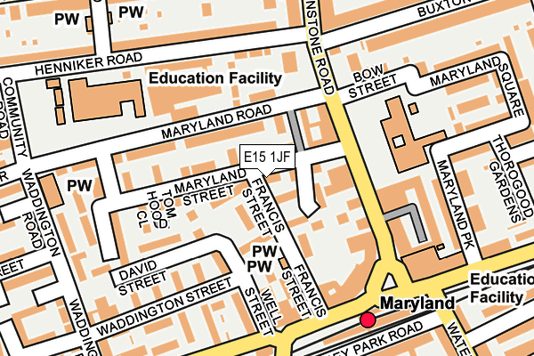 E15 1JF map - OS OpenMap – Local (Ordnance Survey)