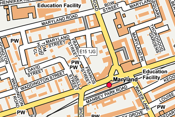 E15 1JG map - OS OpenMap – Local (Ordnance Survey)