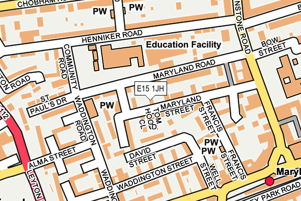 E15 1JH map - OS OpenMap – Local (Ordnance Survey)