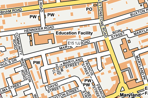 E15 1JJ map - OS OpenMap – Local (Ordnance Survey)