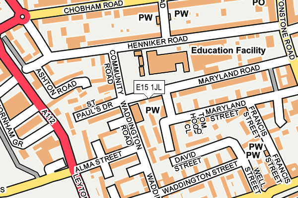 E15 1JL map - OS OpenMap – Local (Ordnance Survey)
