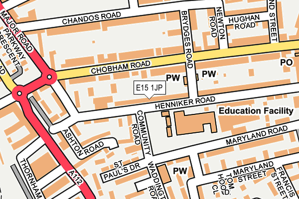 E15 1JP map - OS OpenMap – Local (Ordnance Survey)