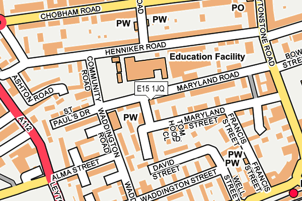 E15 1JQ map - OS OpenMap – Local (Ordnance Survey)