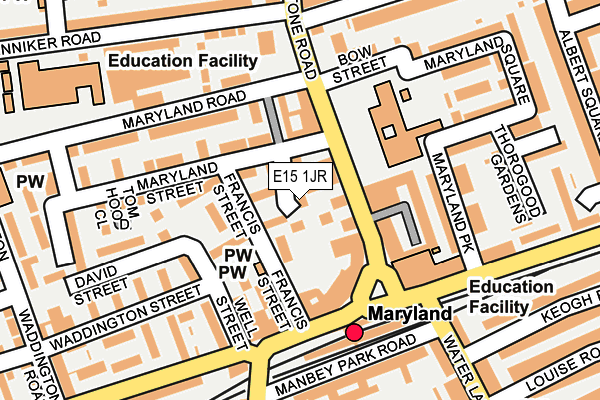 E15 1JR map - OS OpenMap – Local (Ordnance Survey)