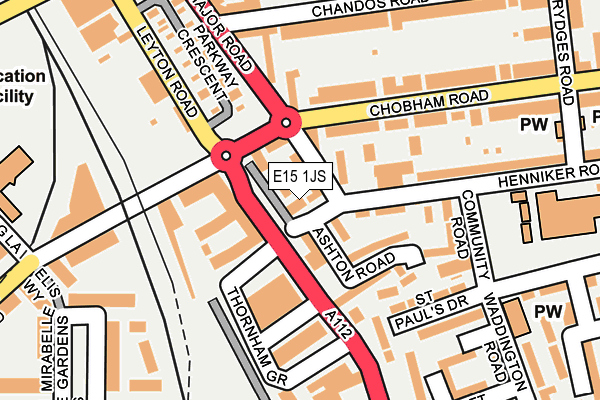 E15 1JS map - OS OpenMap – Local (Ordnance Survey)
