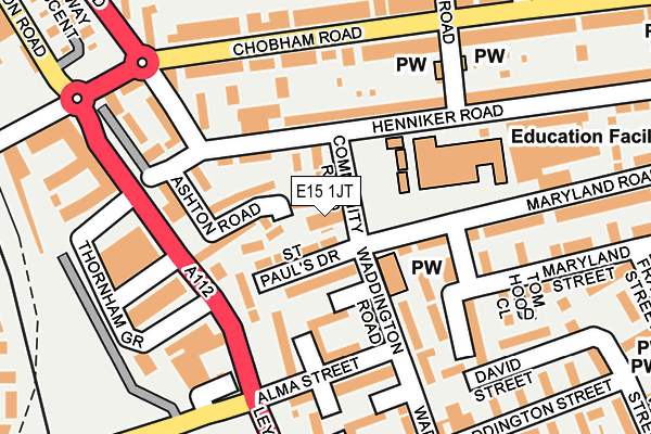 E15 1JT map - OS OpenMap – Local (Ordnance Survey)