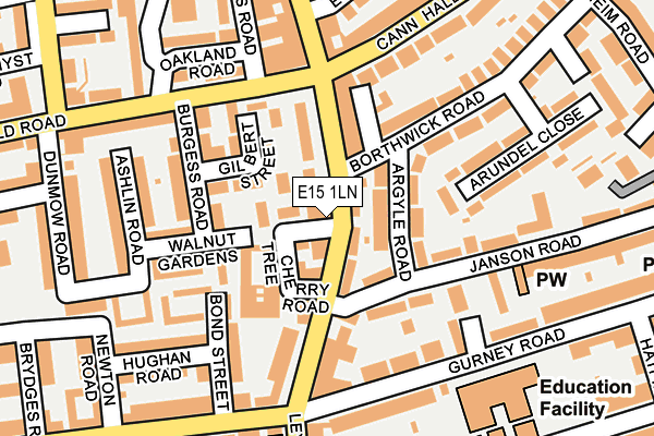 E15 1LN map - OS OpenMap – Local (Ordnance Survey)