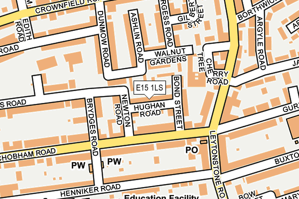 E15 1LS map - OS OpenMap – Local (Ordnance Survey)