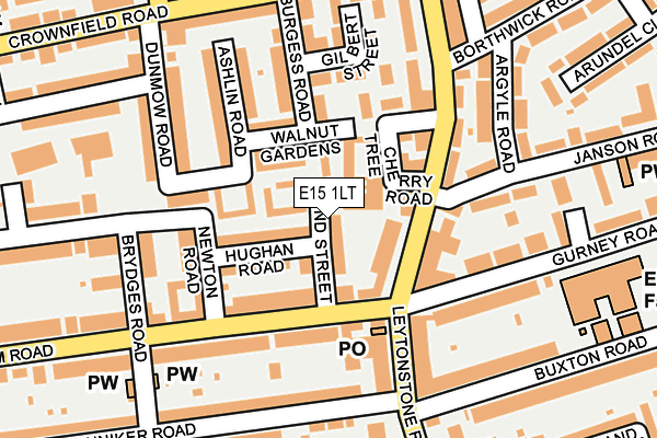 E15 1LT map - OS OpenMap – Local (Ordnance Survey)