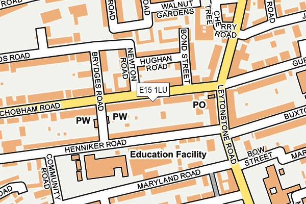 E15 1LU map - OS OpenMap – Local (Ordnance Survey)
