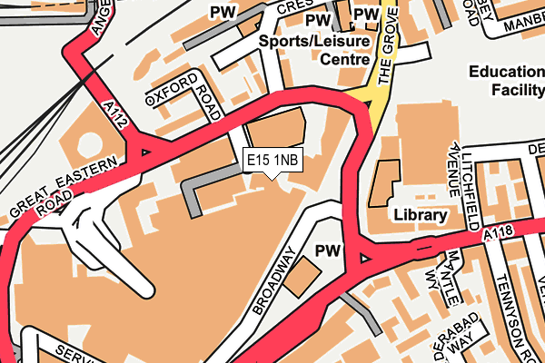 E15 1NB map - OS OpenMap – Local (Ordnance Survey)