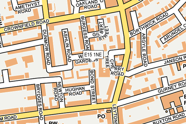 E15 1NE map - OS OpenMap – Local (Ordnance Survey)