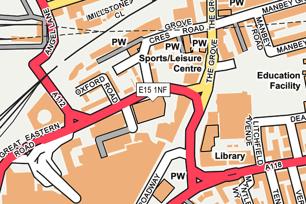 E15 1NF map - OS OpenMap – Local (Ordnance Survey)